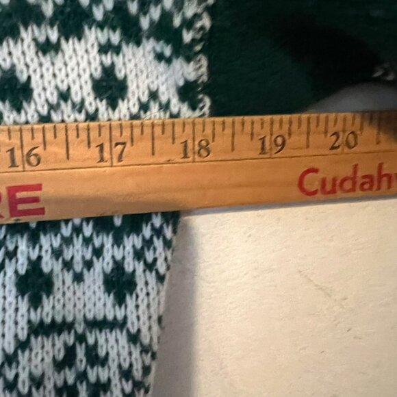 Boys Vintage Knit Sweater Size Large Fair Isle Green White USA Made Ground Contr - Picture 5 of 9